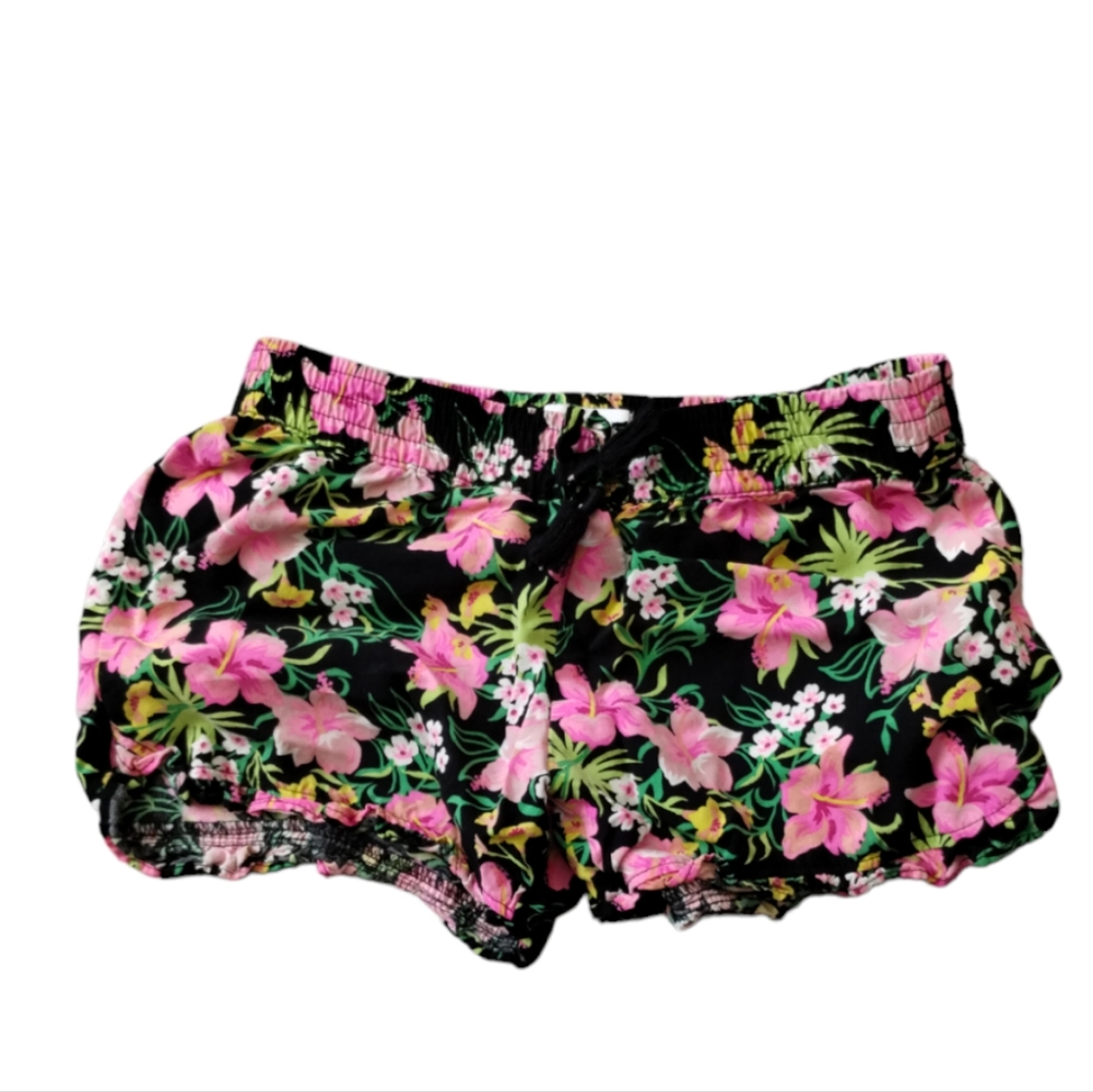Place Floral Hawaiian Tropical Casual Summer Elastic Waist Shorts girl S 5/6